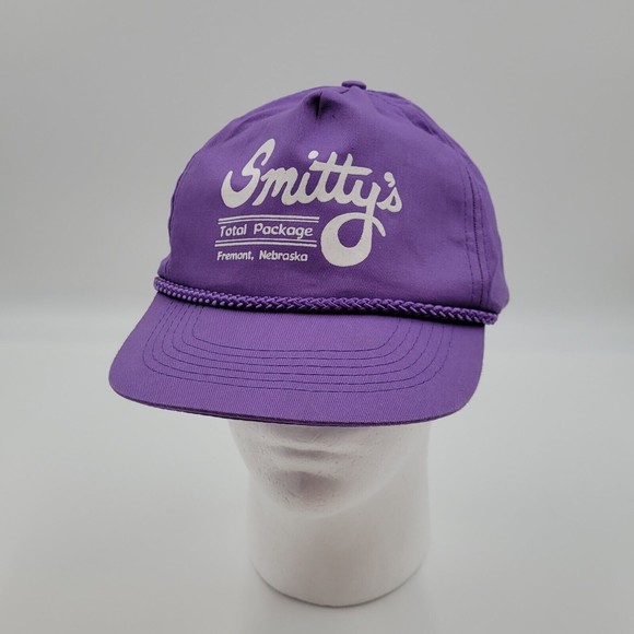 VTG Smitty's Total Package Fremont Nebraska Purple Rope Snapback Trucker Hat Cap - Picture 2 of 9